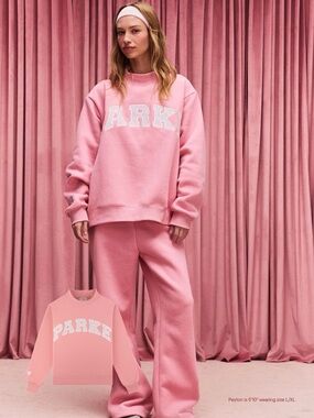 PARKE - Blush + Lavender Valentines Drop - Varsity Mockneck Sweater S/M